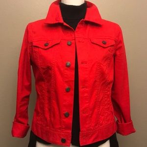 Talbots red denim jacket